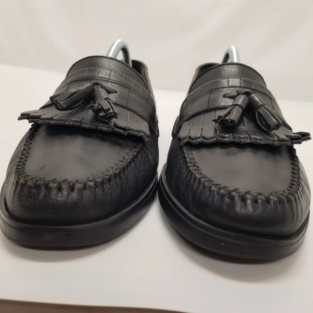 Giorgio Brutini Princeton Men Sz 10M Black Leather Loafer Slip On Kiltie